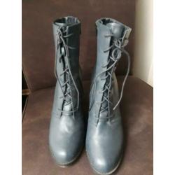 petrolkleur veterlaarsje H&M veter laars booties mt 39 zgn M