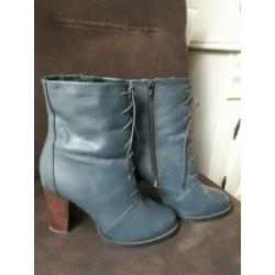 petrolkleur veterlaarsje H&M veter laars booties mt 39 zgn M