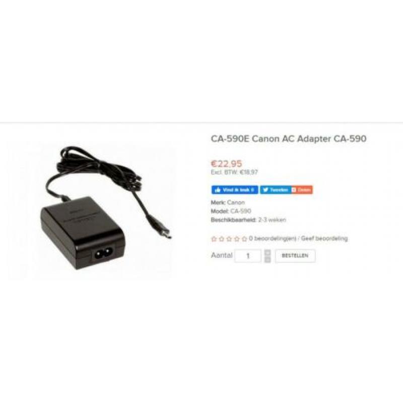 5 Stuks CANON CA-590E adapter nu voor 19 euro !