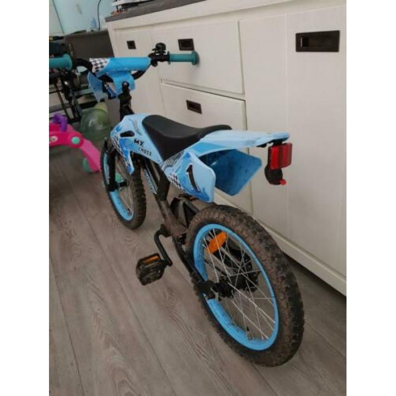 Troy kinderfiets MX Cross blauw 16 inch