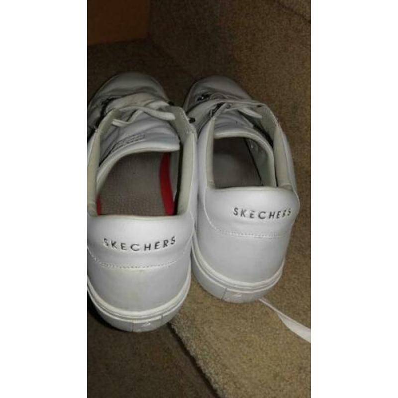 witte leren skechers 40